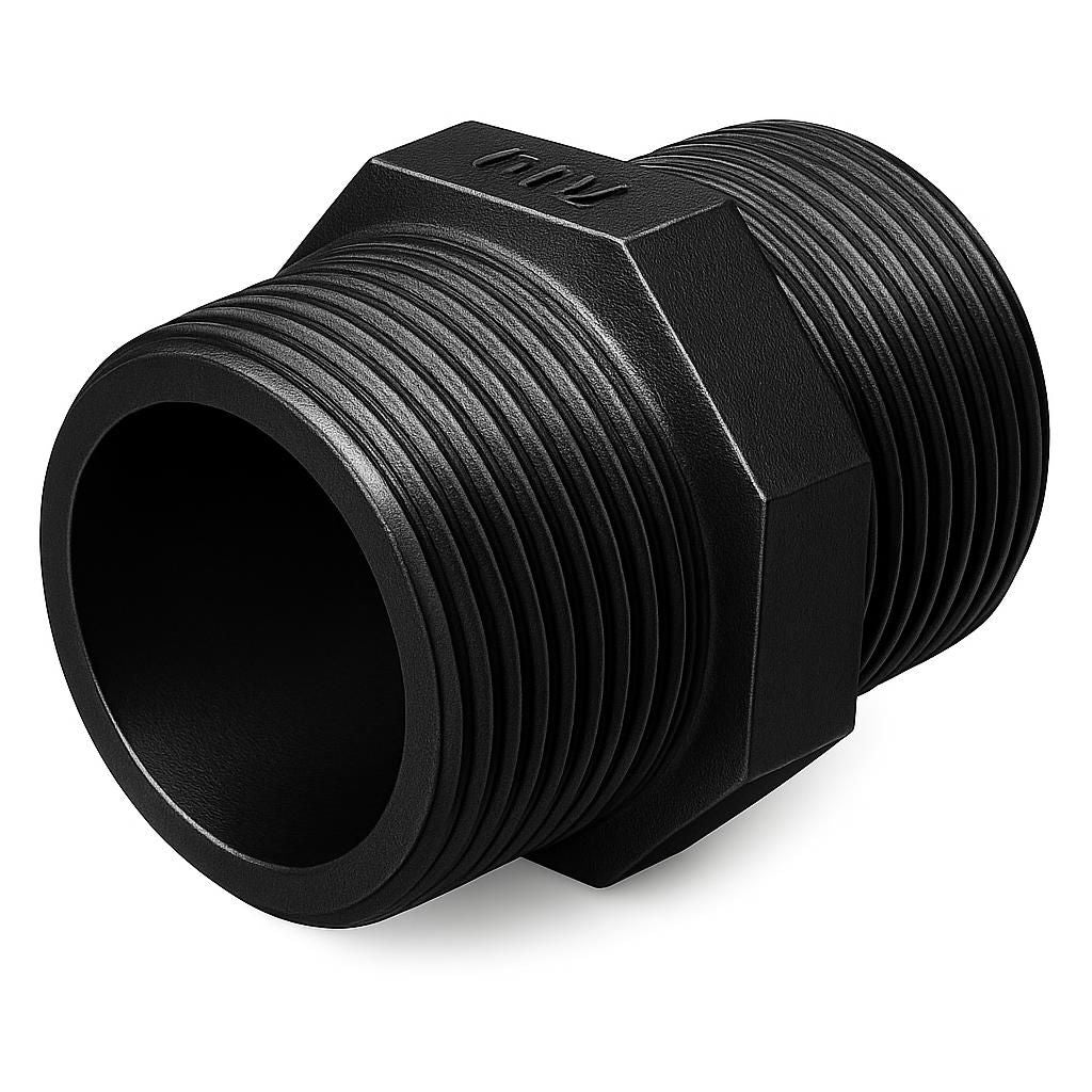 PP Doppelnippel 2fach Aussengewinde 1"
