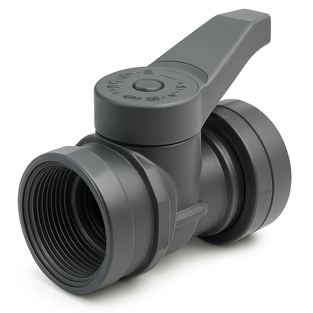 PP Mini Kugelhahn 2fach Innengewinde 1"